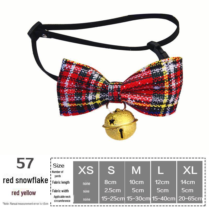 Pet Holiday Dress-Up Scarf with Bow Tie – Christmas & Halloween Dog/Cat Bib Decoration