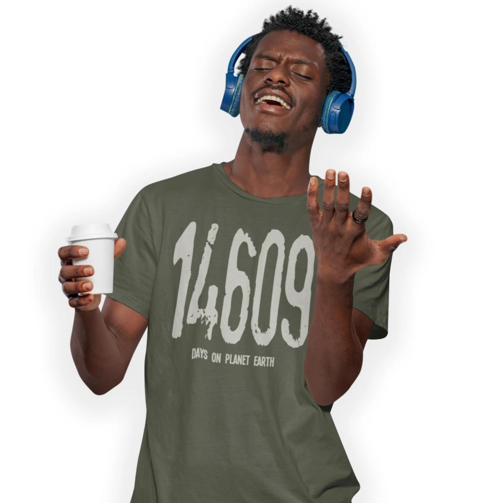 14609 Days on Planet Earth 40th Birthday Hand Printed T-Shirt Gift Size S-5XL 3XL