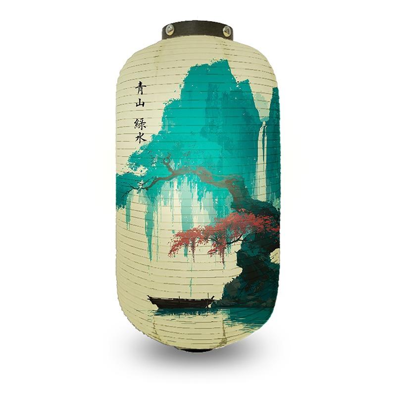 Chinese Pine Tree Scenery Pattern Lantern Outdoor Traditional Cylinder Lantern Wedding New Year Festival Decoration Lantern