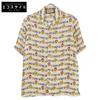 734121 All-over Print Silk Shirt Tops 42 Beige multicolorUsed