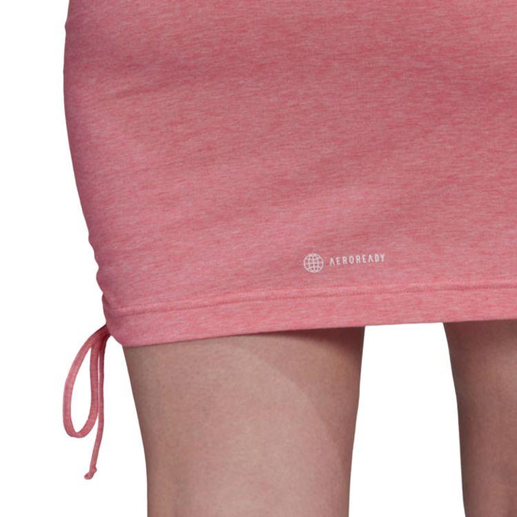 Adidas SS22 Solid Color Logo Round Neck Slim Fit Sleeveless Dress Women Dresses Pink HR8901