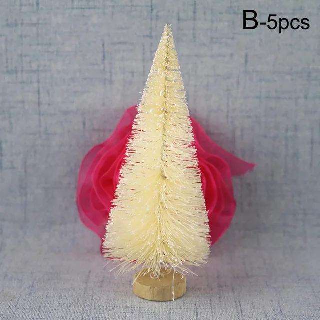 1pcs Decorated Small Christmas Tree Cedar Pine On Sisal Silk Blue-green Gold Silver and Red Mini Christmas Tree Ornaments