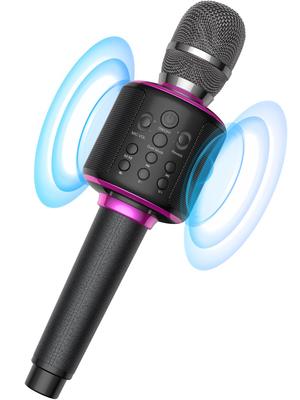 New MetFut Karaoke Bluetooth Wireless Microphone with Perfect for Karaoke Integrated 3000mAh Rechargeable Echo Duet Vocal Leather TF Storage Case