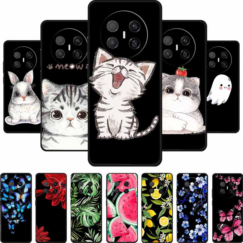 Black Silicone Case For Huawei Mate 70 Air 2025 Case Cartoon Cat Soft Back Cover For Huawei Mate 70 Air Phone Case Funda Coque