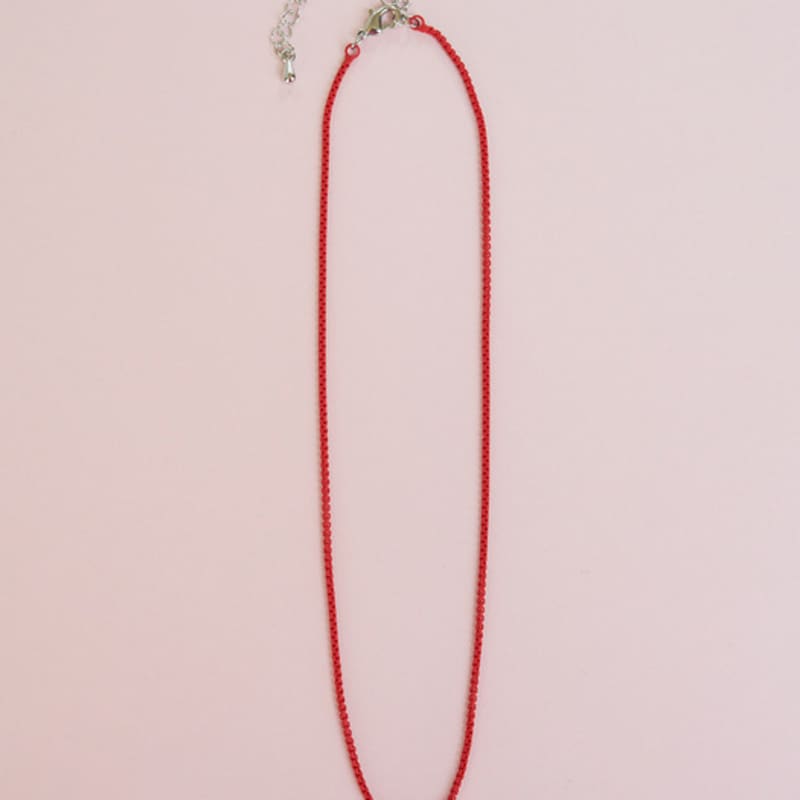 Geegee Matt Chain Necklace - Red