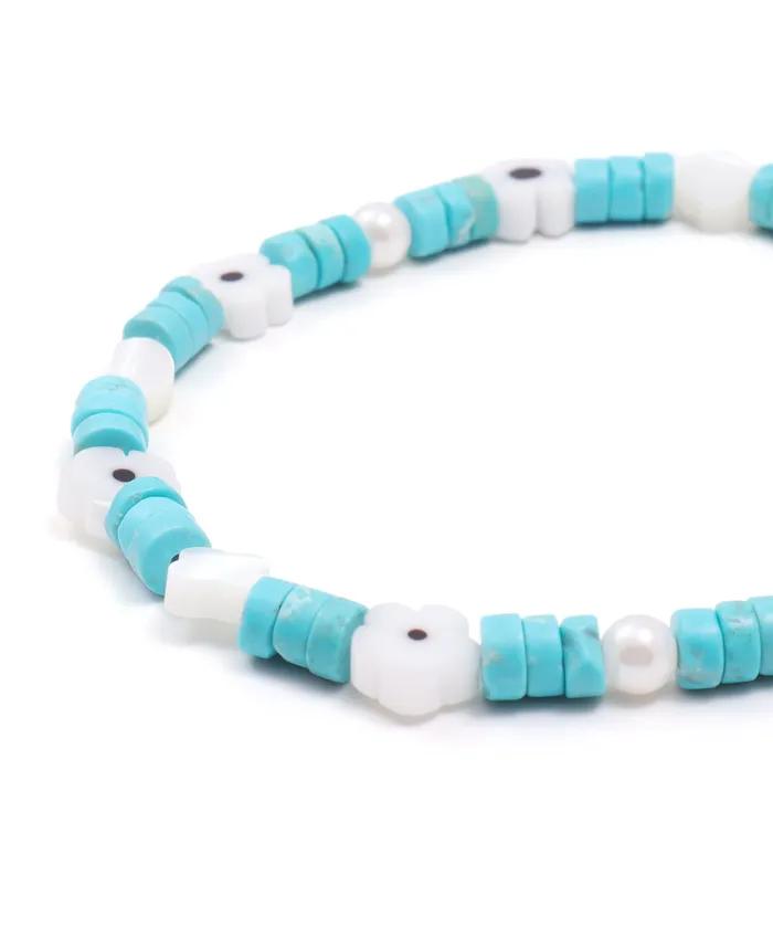 Mint Flower Mix Bracelet (PLT-BR-065_BL)