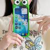 Custodia in Silicone per Telefono Rana Occhi Grandi 3D, Cover Protettiva Divertente Integrale Antiurto per iPhone 17 16 15 14 Plus 13 12 Pro Max