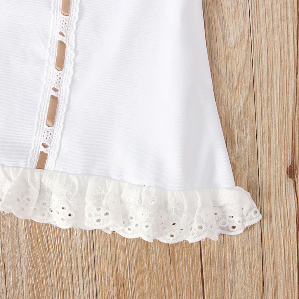 Vestito da ragazza con colletto rotondo, in pizzo colorato, a maniche corte, con fiocco e sciarpa