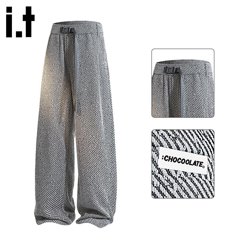 

:CHOCOOLATEit Men s American Retro Loose Straight Wide-Leg Casual Pants M