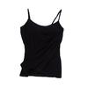 Lady Padded Adjustable Spaghetti Strap Tank Top Solid Color Comfortable Camisole