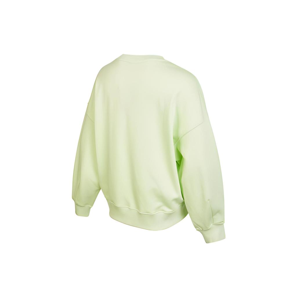 Puma Solid Color Crew Neck Logo Print Pullover Sweatshirt Women Tops Light-Fluorescent-Green 673570-32