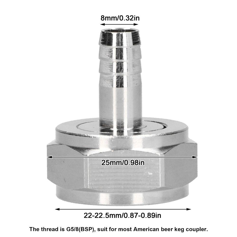 6 piece Chrome-Plated Brass Beer Line Connector G5/8 Thread Beer Brewing Equipment  Home Brewing