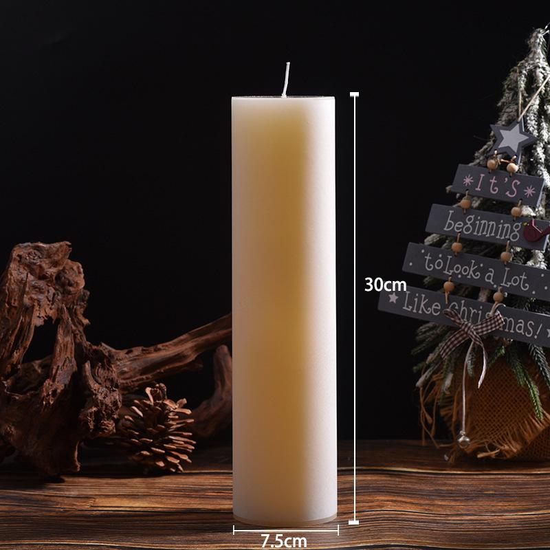 Classic Ivory Smokeless White Cylindrical Wedding Candles for Home and Restaurant Decor - Free Shipping