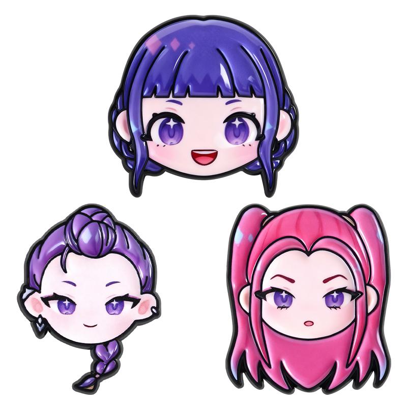 Koreanische POP Girlband Emaille-Pins Cartoon Dämonenjäger Broschen Anstecknadeln Kleidung Anime Schmuck Geschenk für Fans Freunde