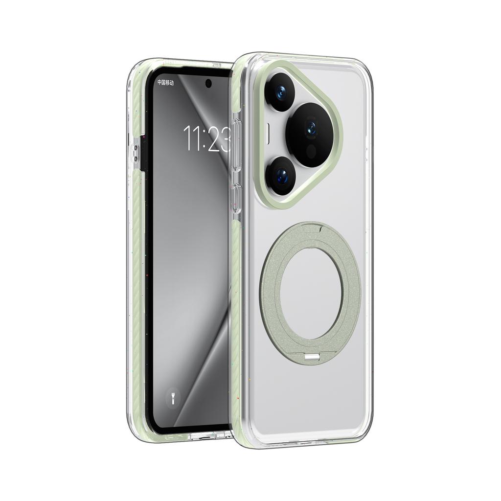 Applicable to Huawei p80 rotating 360 magnetic bracket mobile phone case Samsung S25U candy three-in-one transparent anti-drop cover