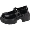 British style retro girls leather shoes summer new soft sole one pedal loafers college style Mary Jane single shoes