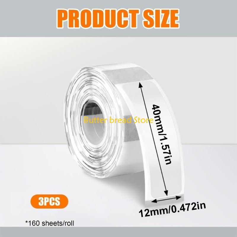 W89C 480Pcs Clear Thermal Label Sticker 2x40mm for Food Container Glass Jar Bottle
