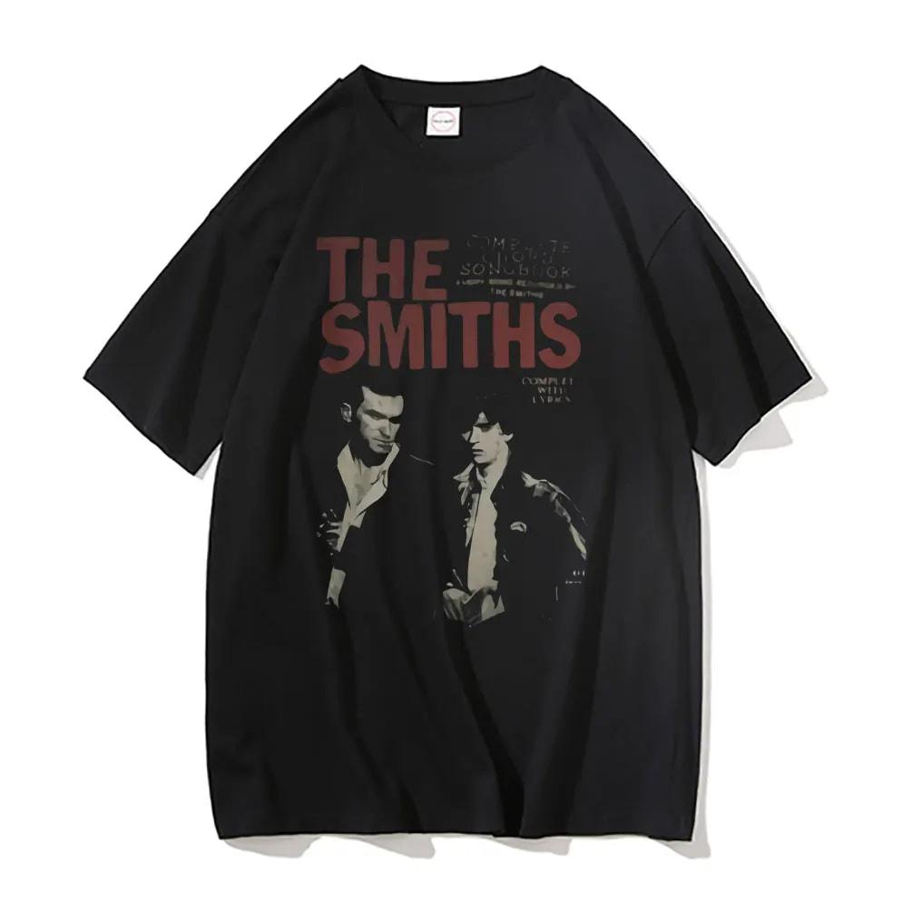 JRJZ Mode Bedrucktes The Smiths Herren T-Shirt Vintage Print T-Shirt Reine Baumwolle Streetwear Alternativ Übergroßes T-Shirt ROLI