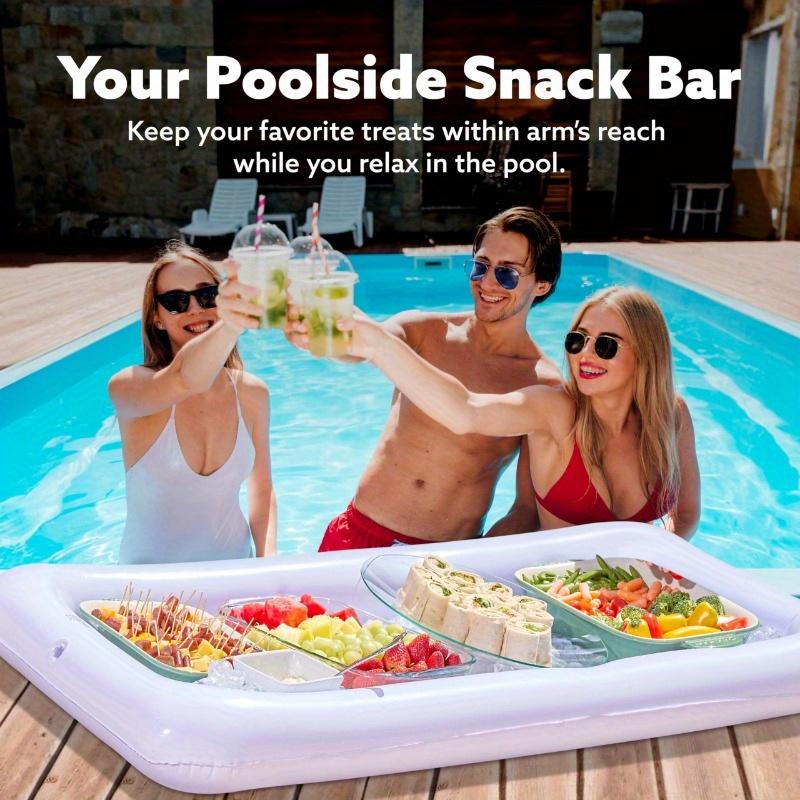 JOYFY 3 Pack Inflatable Serving Bars Cooler Ice Buffet Salad Serving Trays Food Drink Holder for Summer Picnic Beach Pool Party