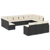 VidaXL Salon de Jardin avec Coussins 13 pcs, Canapés de Terrasse, Ensemble de Meubles de Patio, Mobilier d'Extérieur, Noir 3226455