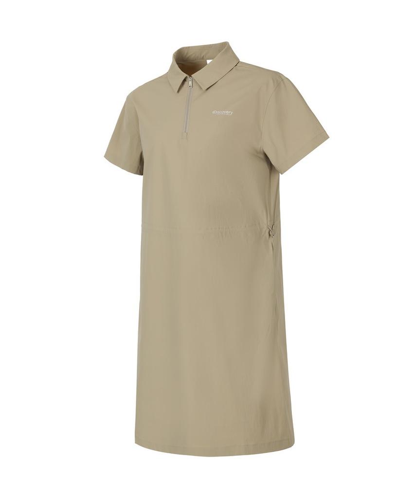 DISCOVERY EXPEDITION Women'S Freshvent Collared Mini Dress (Beige)