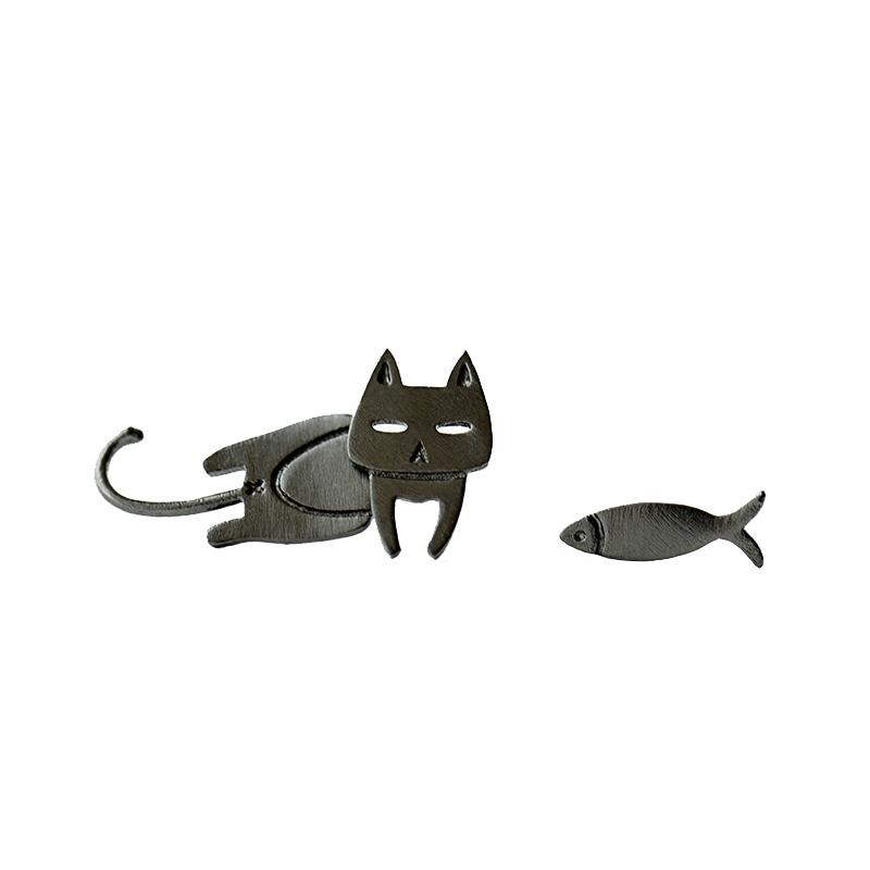 Cute Cat Fish Stud Earrings for Women Fun Gift Party Earrings