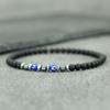 Neue Mode 2 Stück Herren Armband Türkei Böse Augen Perlenarmband Gewichtslos Natürlich 4mm Onyx Hämatit Energie Schmuck Geschenk Für Ihn