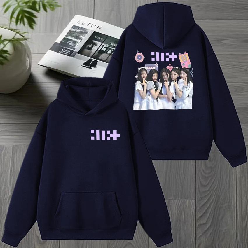2026 Korea ILLIT Kpop Band New Album Double Sided Graphics Hoodies Unisex Trend Y2k pullover Men women Fleece Casual Sweatshirt