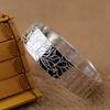 925 Sterling Silver New Women'S Men'S Fashion Jewelry Retro Lotus Carving Buddhist Sutra Blessing Bracelet