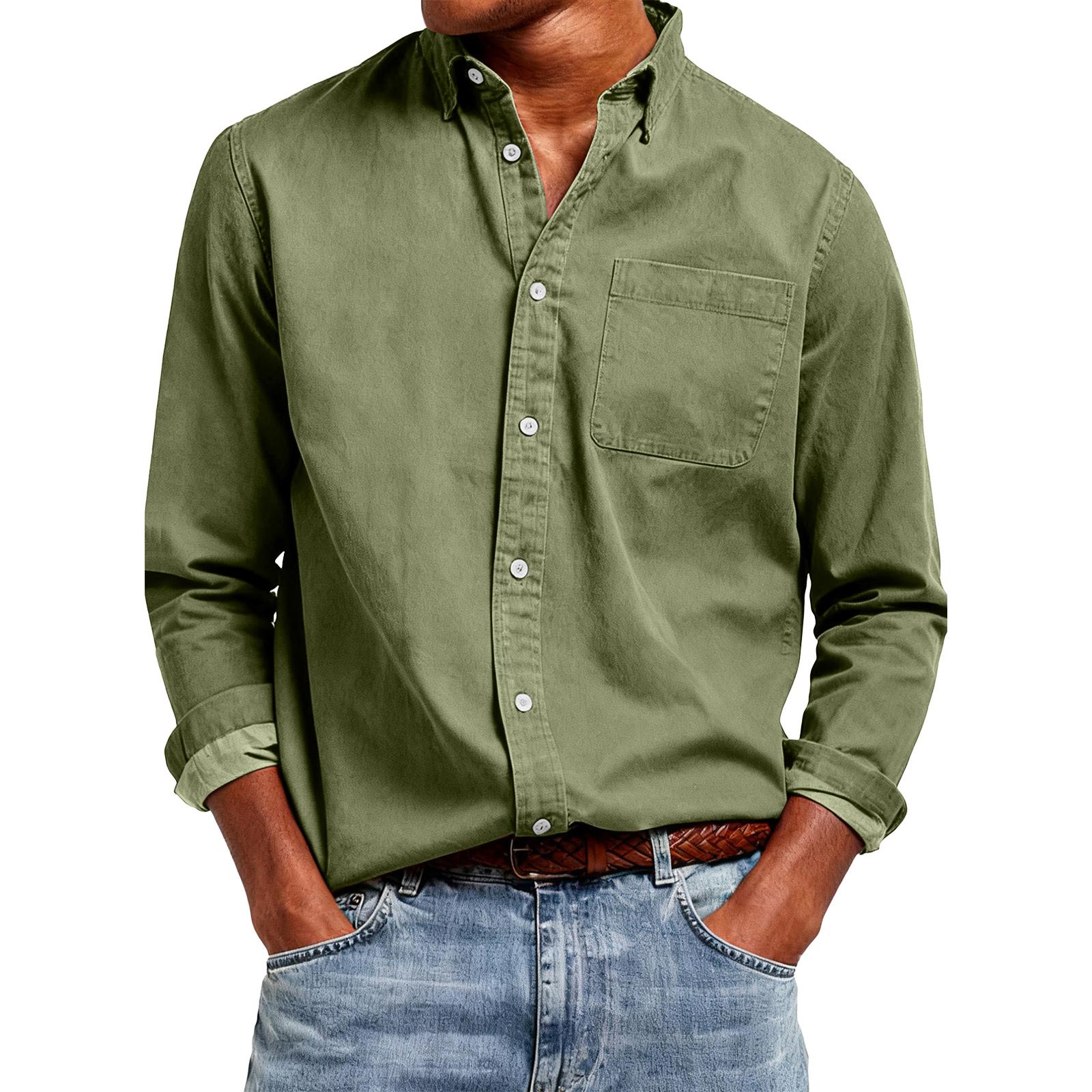 

Men s Casual Button-Down Long-Sleeve Shirt L