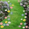 10pcs Colorful Flower Ground Stake Metal Garden Floor Plugs Crafts Decorative Garden Stakes  Garden