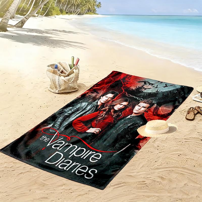 Vampire Diaries Print Strandtuch, Großes Weiches Schnelltrocknendes Handtuch für Strand Camping Schwimmen