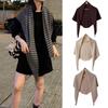 Women Knitted Shawl Wrap Scarf Striped Design Soft Imitation Wool Cashmere Cape Cardigan Shawl Coat Blanket