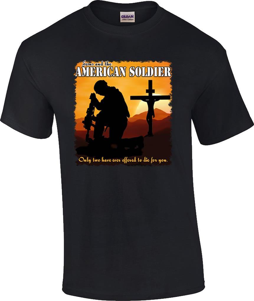 Christian Jesus American Soldier Only Two Who Offered To Die Veteran T-Shirt XL