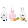 Cute Little Bear Chainsaw Backpack Carrot  Plush Toy Pendant Doll Keychain