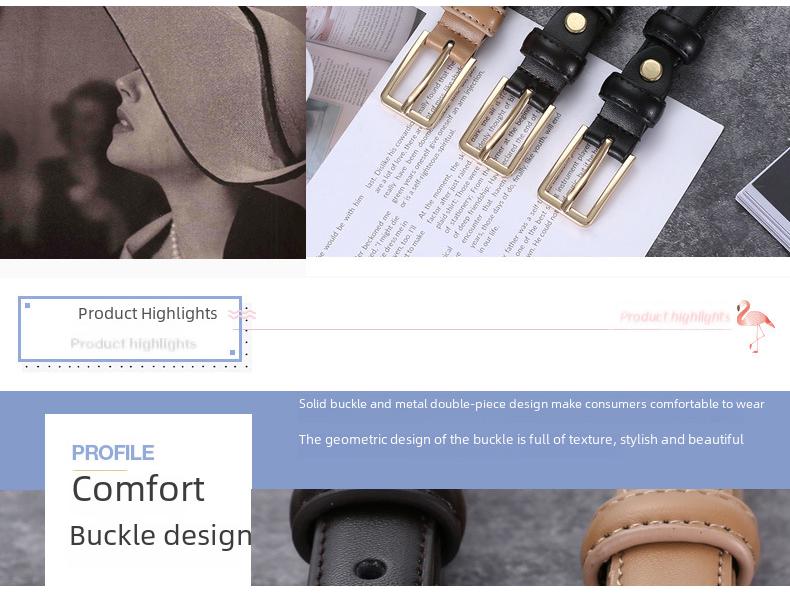 Stylish Women's Black Leather Belt - Versatile, Fashionable, and Decorative for Skirts