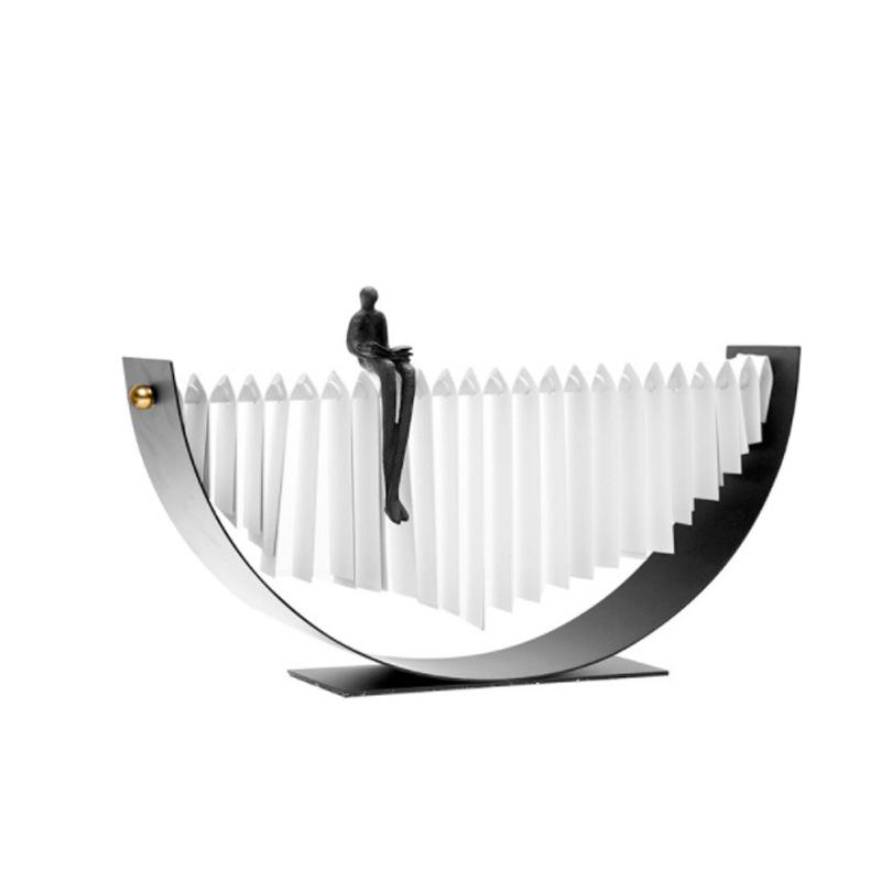 

Nordic Light Luxury Metal Creative Character-shaped Art Piece for Decorating A Lonely Little Black Man s Entrance TV Cabinet