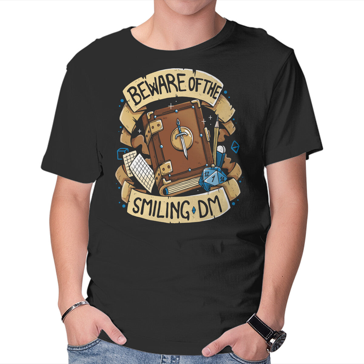 Unisex Crew Neck T-Shirt Beware Of The Smiling DM Graphic Short Sleeve Casual Tee XXXL