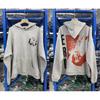 Vintage West Coast Hooded Zip-Up Sweatshirt With Sanskrit Script Print Relaxed Fit Cotton Pullover Men
