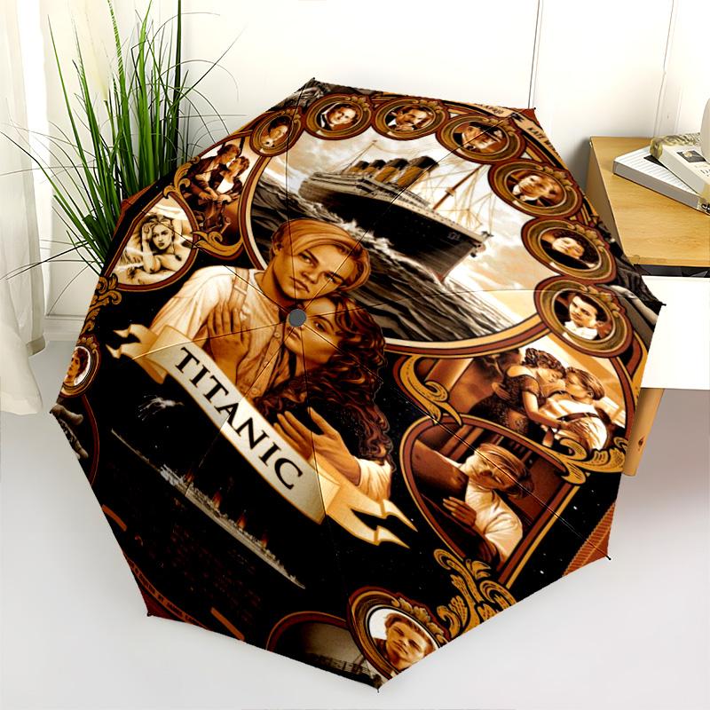 Love Tragedy Titanic Folding Umbrella Umbrella Portable Three Folds Travel Umbrella