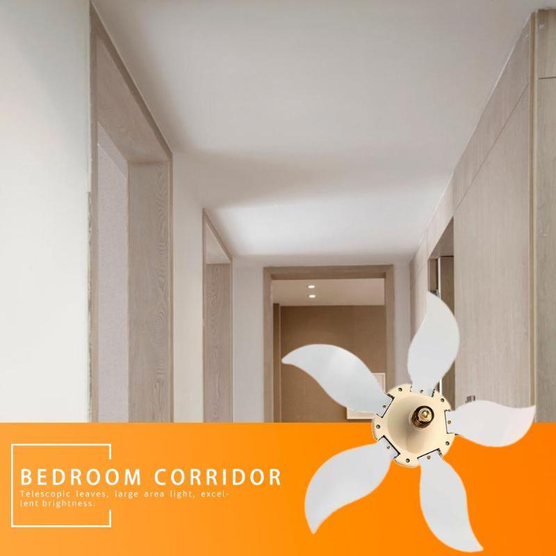 75W 140LED Garaj Lambası 5 yapraklı Katlanır Deforme Edilebilir 4800LM E27 Fan Şekli Tavan Atölye Lambası