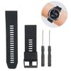 26mm Uhrenarmband Silikon Dornschließe Wasserdichtes Uhrenarmband Passend für Garmin fenix 5Xplus (Schwarz)
