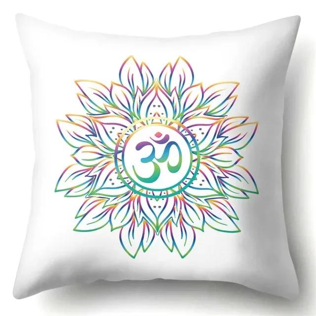 Buddha Head Eye Print Cushion Cover Case Buddhism Decorative Pillow Cover Polyester Home Hotel Car Decoration Pillowcase 45X45CM