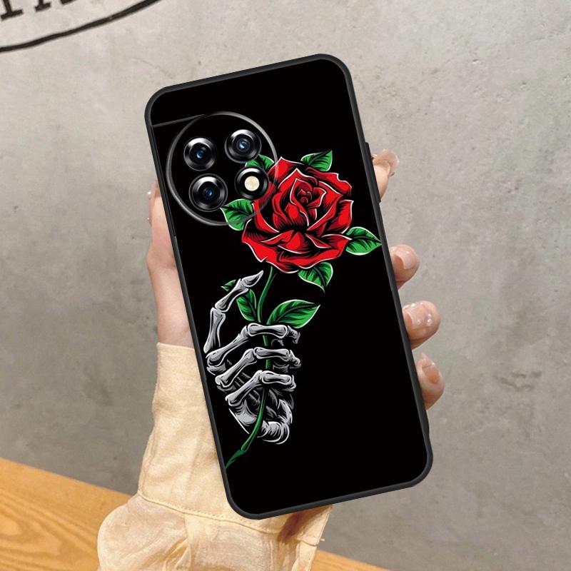 

Skeleton Hand Rose Gothic Case For OnePlus 8 9 10 Pro 15 15R 13 R 12 11 13T 10T 8T Nord CE 5 2 3 4 Lite N20 N30 Cover OnePlus Nord 3