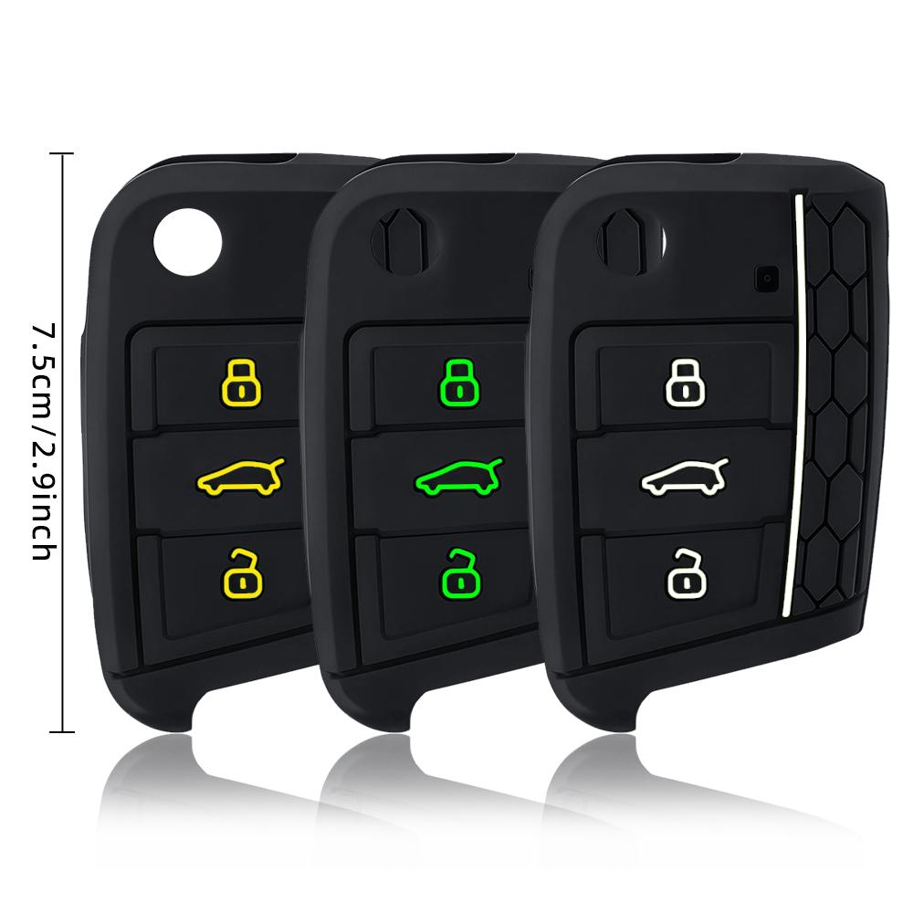 3 Button Flip Key Silicone Cover Fit For Vw Golf 7 Mk7 Skoda Seat 2014 Fob Hull Octavia Combi Leon Ibiza Cuptra Case