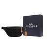 Coach Warren 29 Classic Monogram Print Zipper Closure Fabric With Leather Shoulder Crossbody Bag Large Unisex Bags Charcoal CO918-SVBK