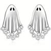 2Pcs Halloween Ghost Zircon Stud Earrings for Women Cute Resin Design Earring Festival Party Jewelry Gifts