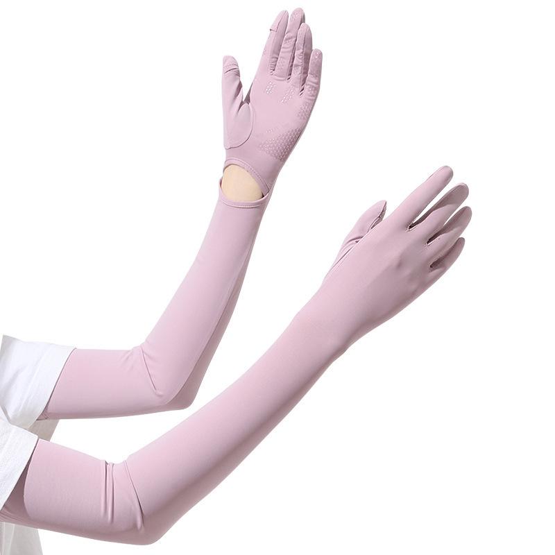 Women's UV Protection Cycling Ice Silk Sleeves with Extended Sun Protection
