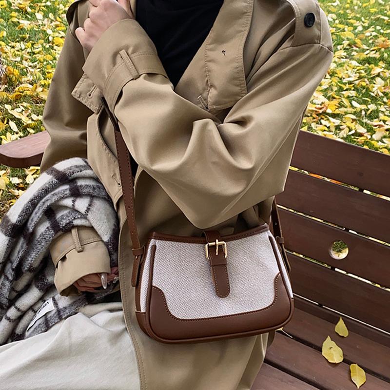 Elegant Women's Contrast Color Woven Crossbody Bag Chic Lightweight Anti-Theft Design Small Shoulder Bag Perfect for Any Occasion AVE