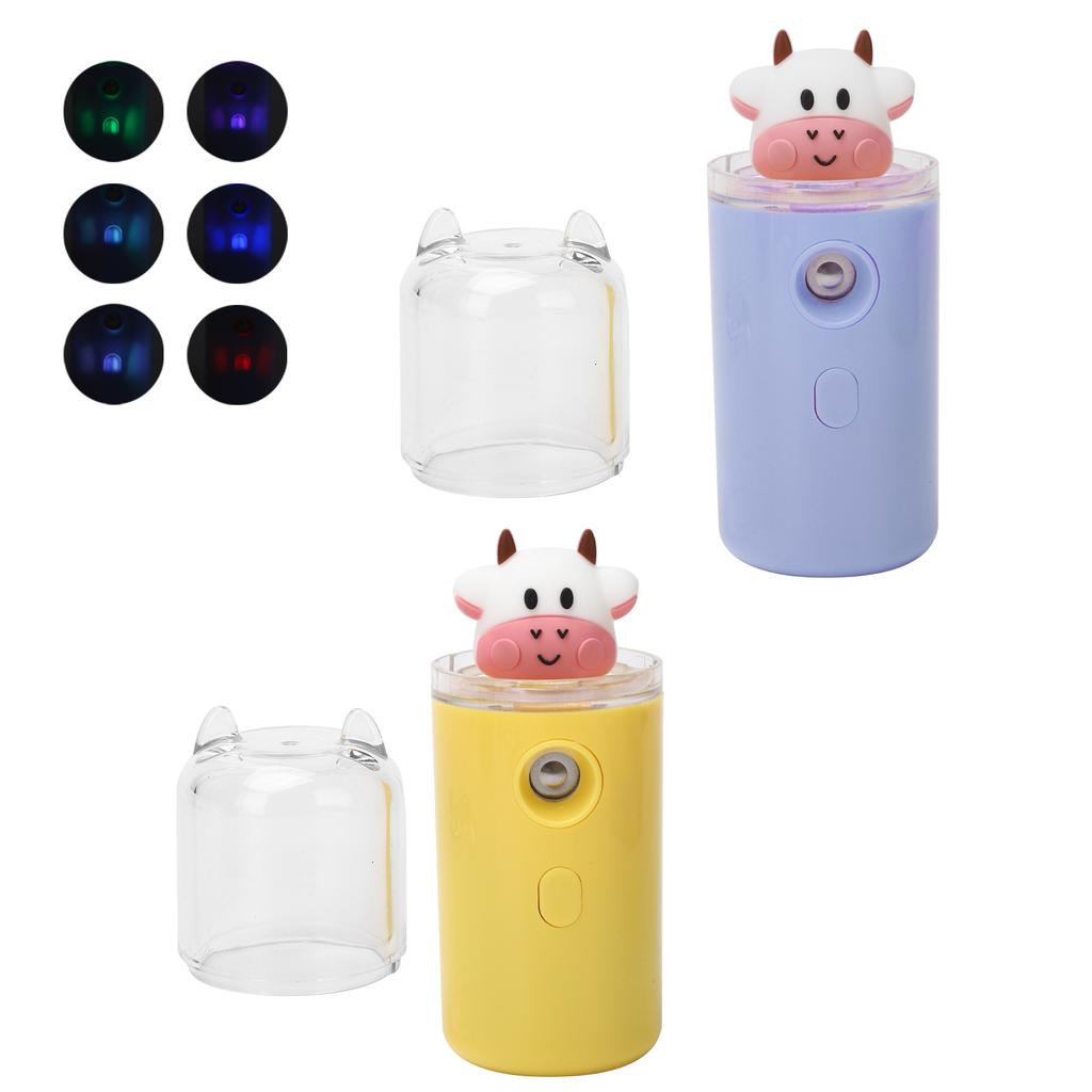Portable Facial Mister Moisturizing Handy Cool Mist Sprayer with Color Light Function